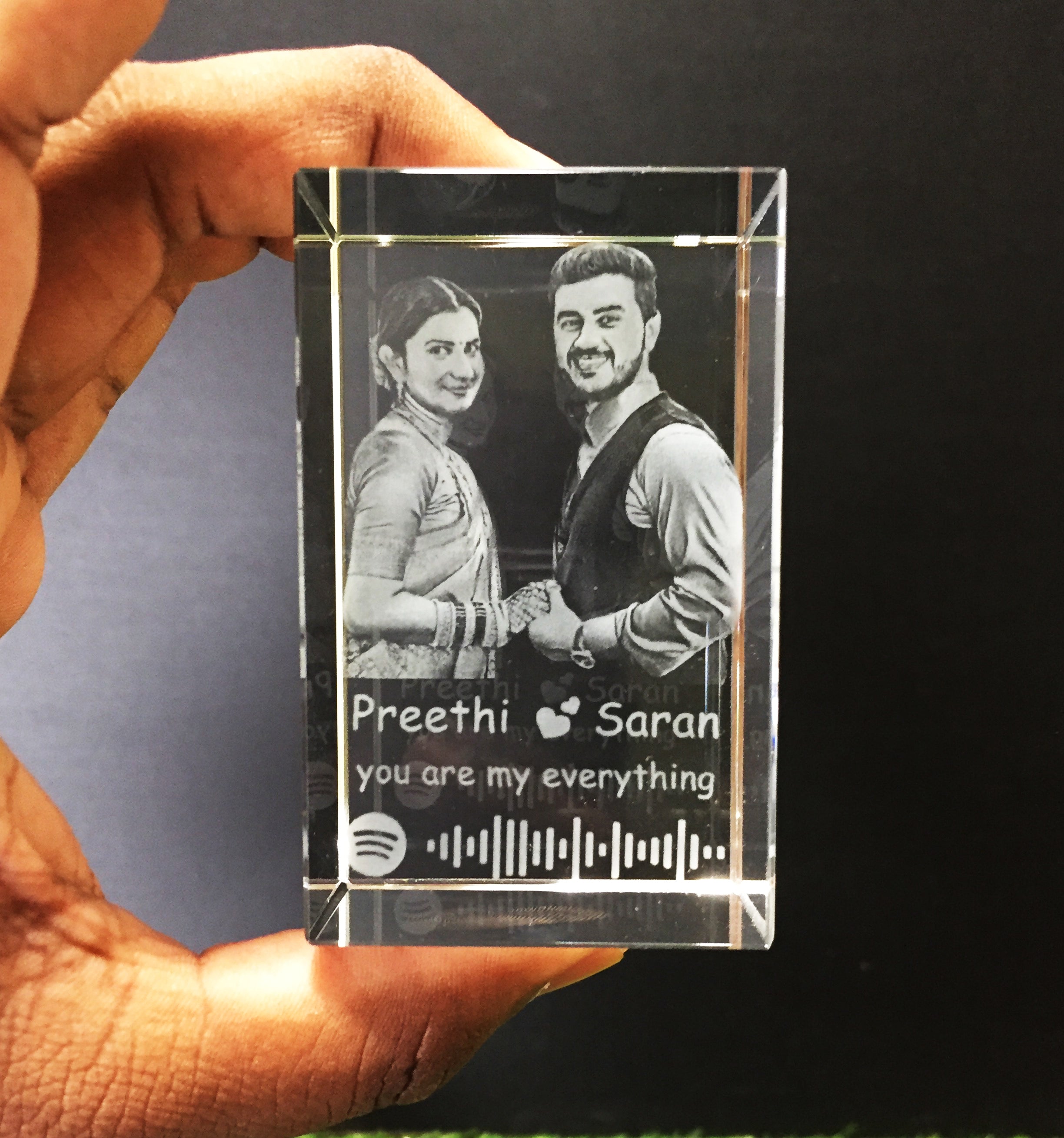 Personalized Crystal Photo Gift – Custom 3D Engraved Crystal (5×5×8 cm)