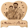 Personalized Wooden Photo Engraving Plaque – Custom Couple Photo Frame with Name – 10x8 Inch Handmade Wood Gift for Anniversary, Wedding & Birthday
