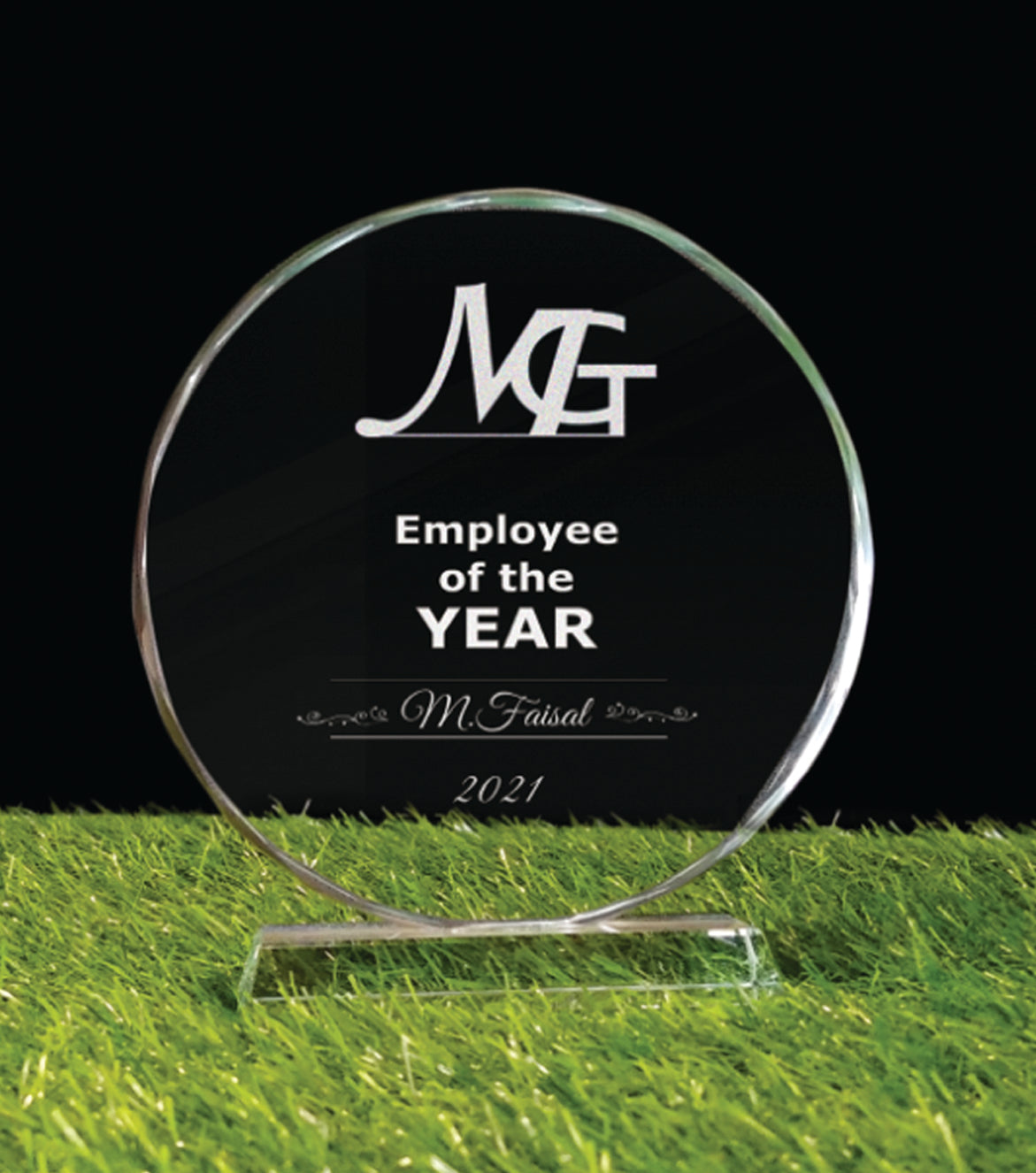 Personalizes Crystal Trophy 8 Inch - Custom Company Award with Logo & Name | Employee Recgnition Gift