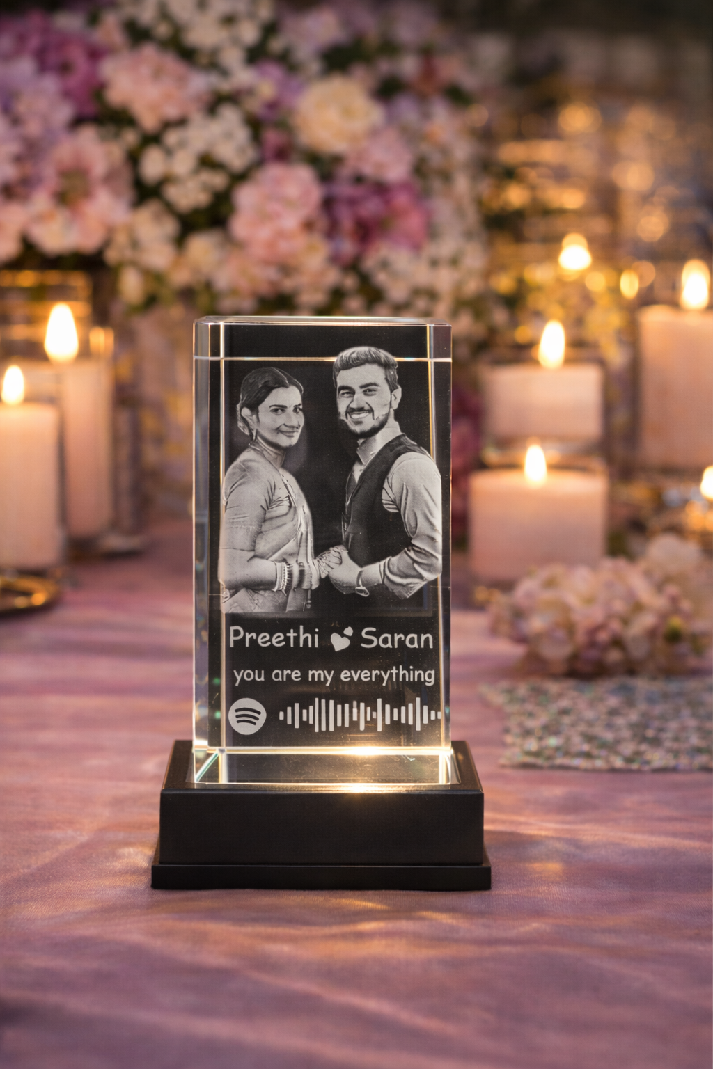 Personalized Crystal Photo Gift – Custom 3D Engraved Crystal (5×5×8 cm)