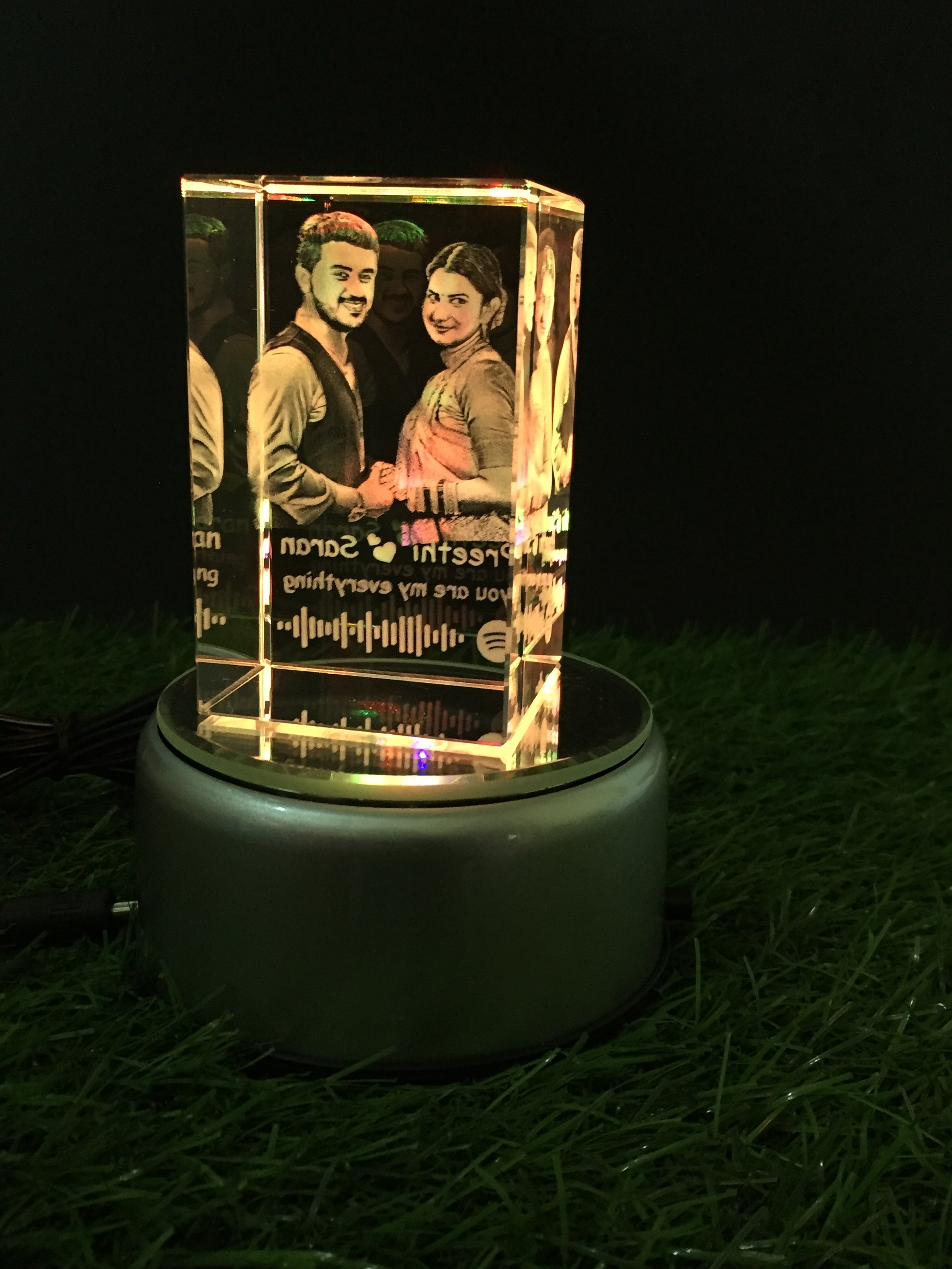 Personalized Crystal Photo Gift – Custom 3D Engraved Crystal (5×5×8 cm)