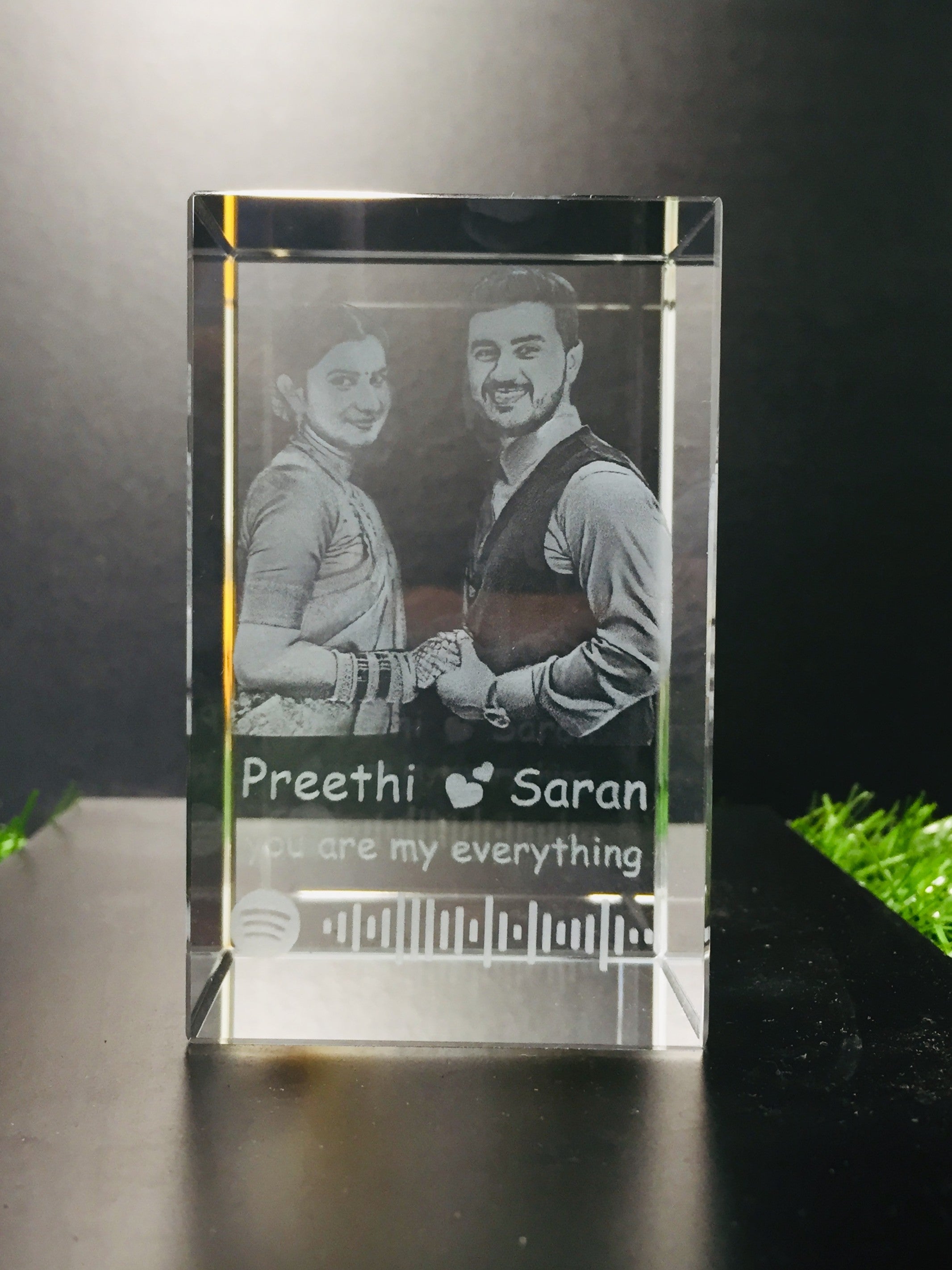 Personalized Crystal Photo Gift – Custom 3D Engraved Crystal (5×5×8 cm)