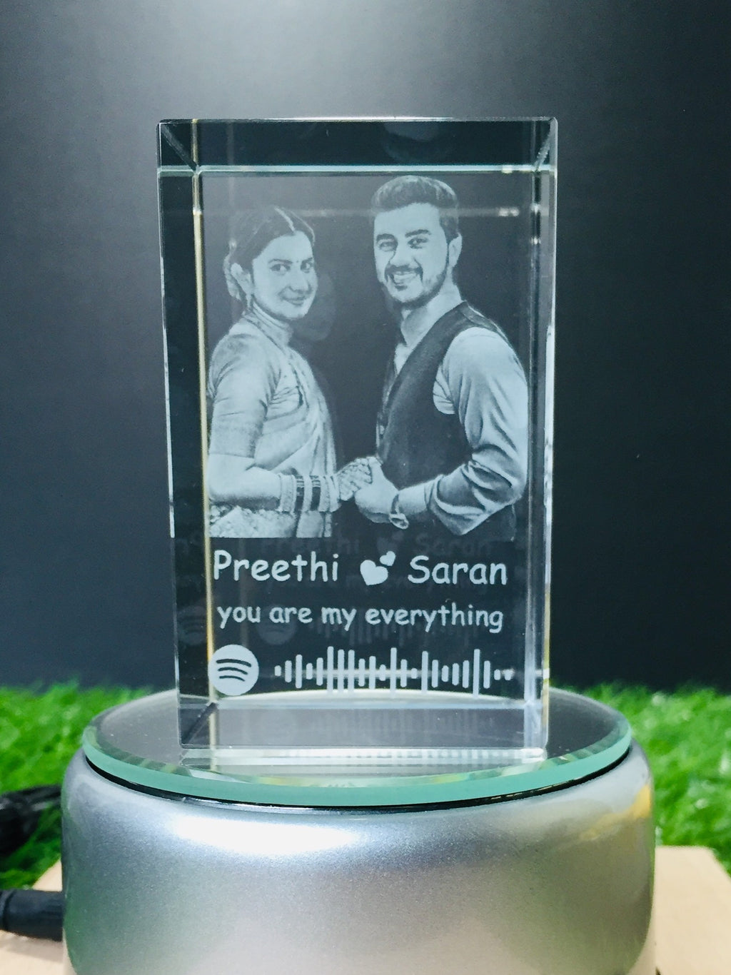 Personalized Crystal Photo Gift – Custom 3D Engraved Crystal (5×5×8 cm)