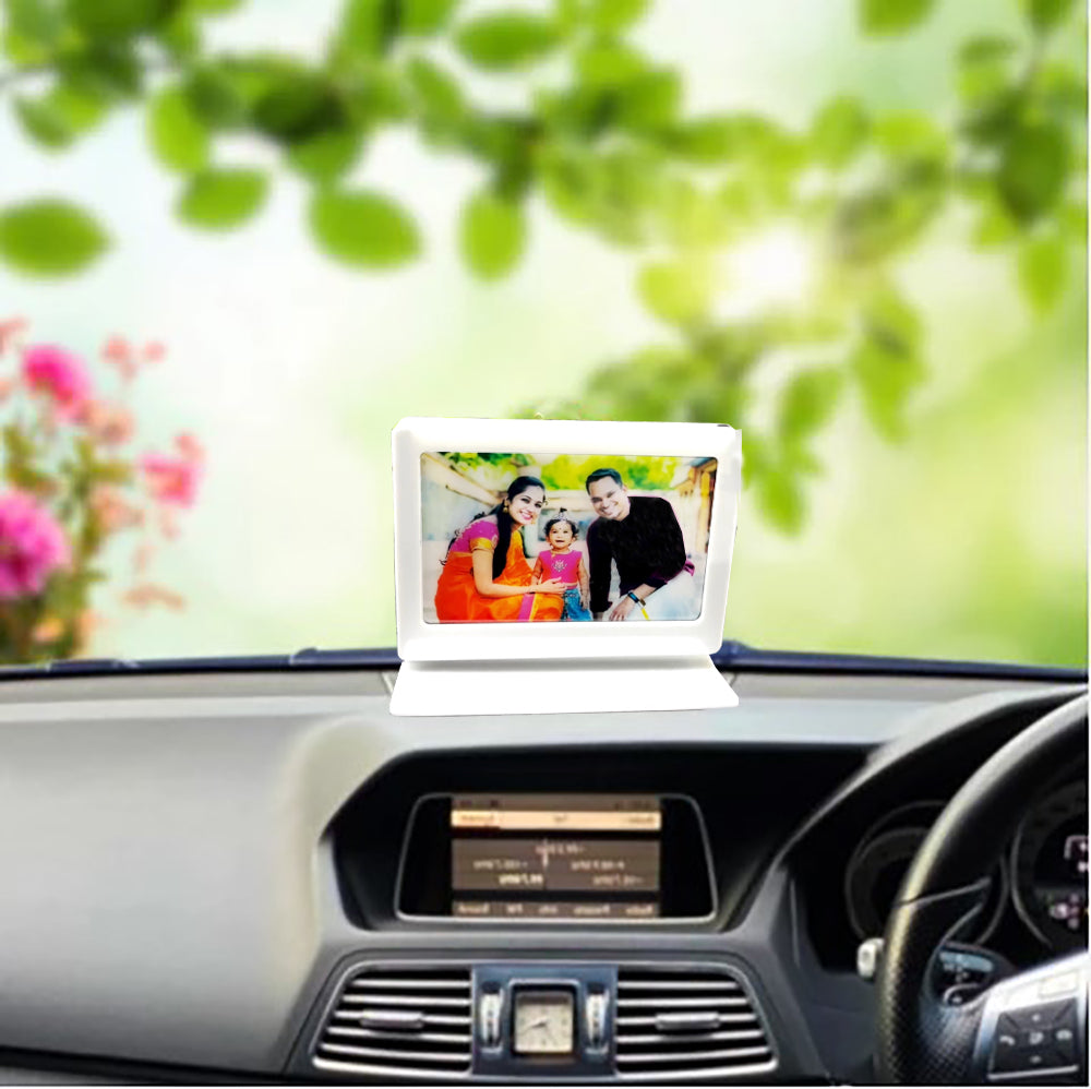 5 Inch Acrylic Car Dashboard Idol with LED Light – Double Side Custom Photo Frame | Personalized Car Dashboard Gift