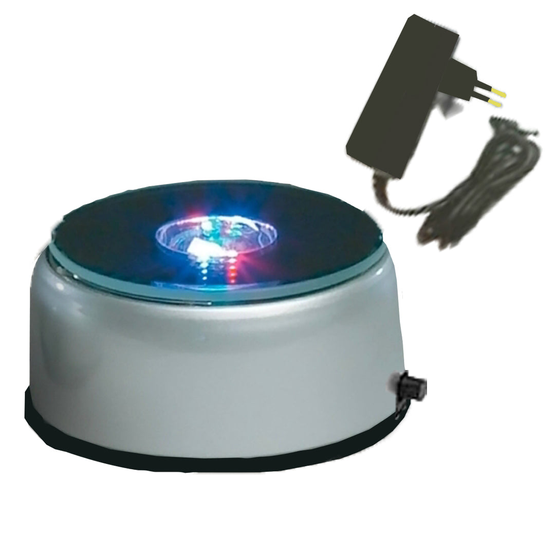 Multicolor Rotating LED Base Light for 3D Crystal, Glass & Acrylic Display Stand (80mm Dia)