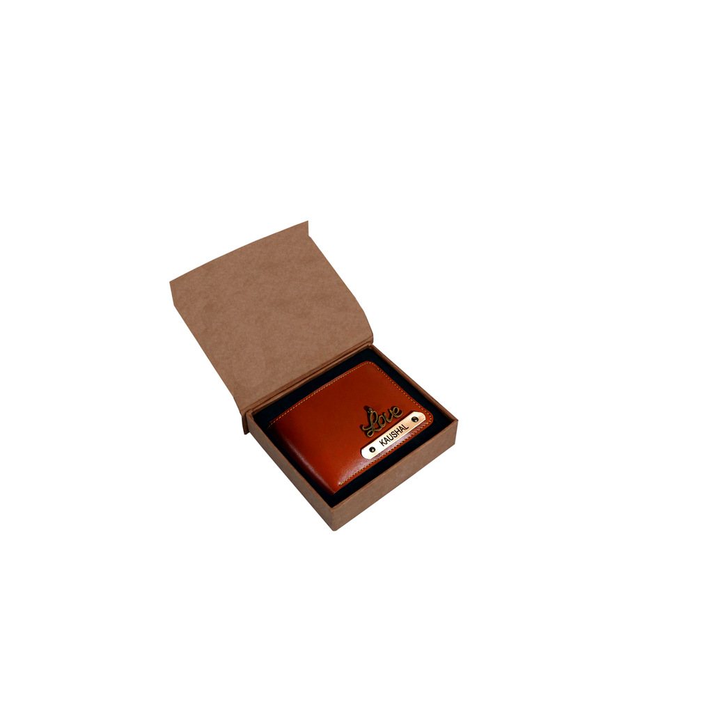 Personalized Men Wallet with Photo Engraving & Name Plate – Custom Gift for Him
