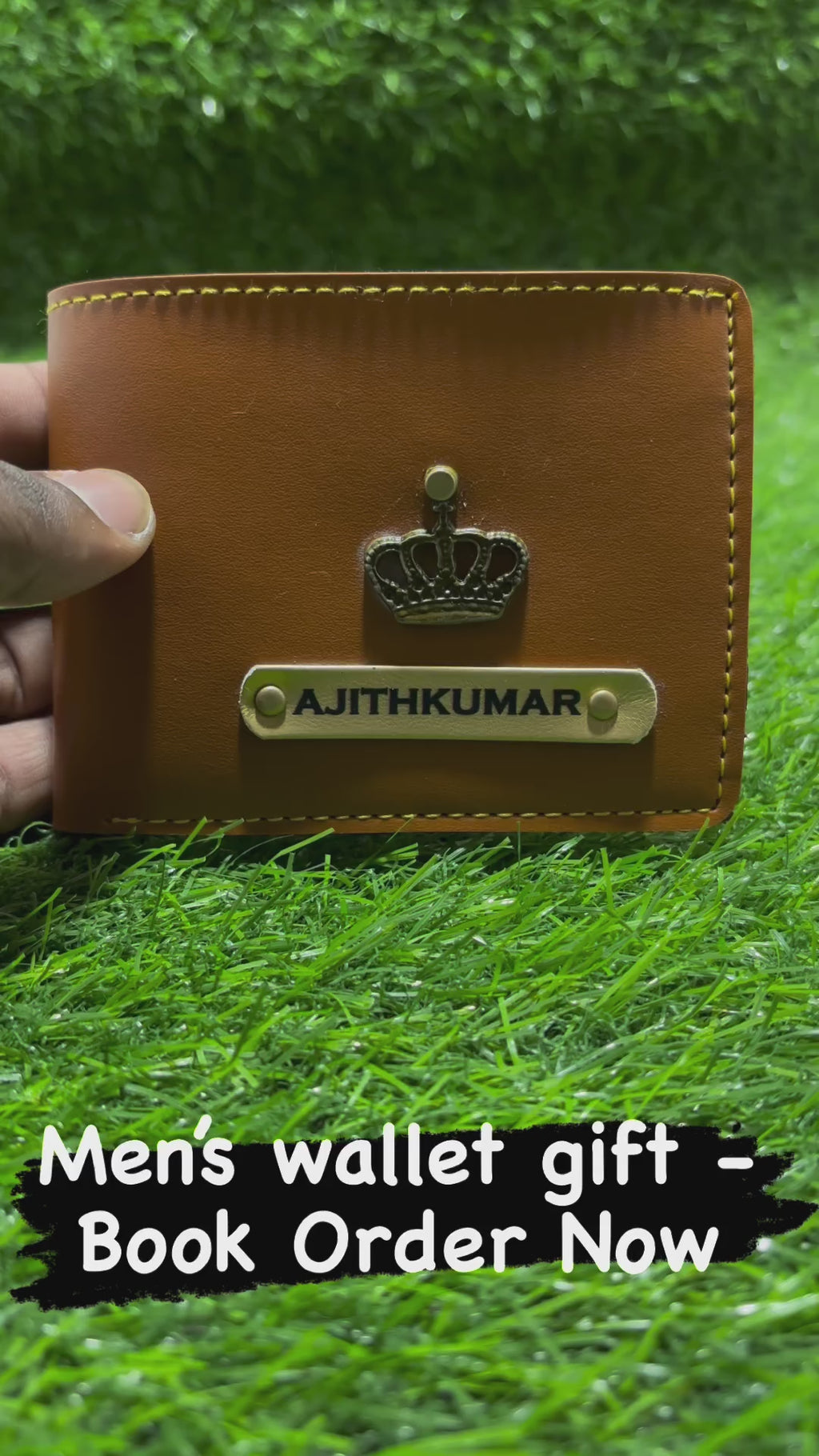Personalized Men Wallet with Photo Engraving & Name Plate – Custom Gift for Him
